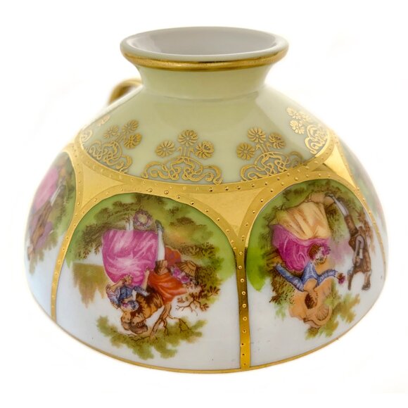 JKW Bavaria West Germany Porcelain Cup & Saucer Love Story Pattern Vintage 1950s - Picture 8 of 14